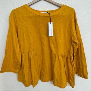 Michael Stars Addison Flowy Supima Cotton Top Amber Ruffle Cottage Core Festival